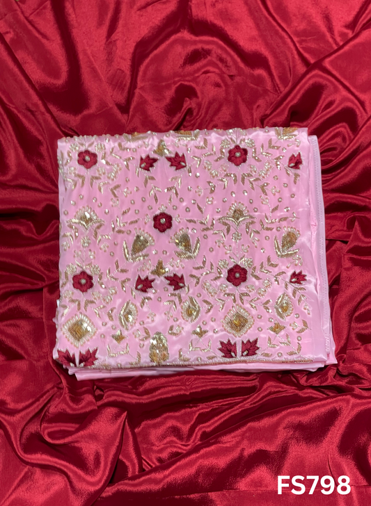 FS798 | Baby-Pink | Crepe Suit | Wedding | Party Wear | Ring Ceremony | Festival Suit | Allover suit | F9HCAA