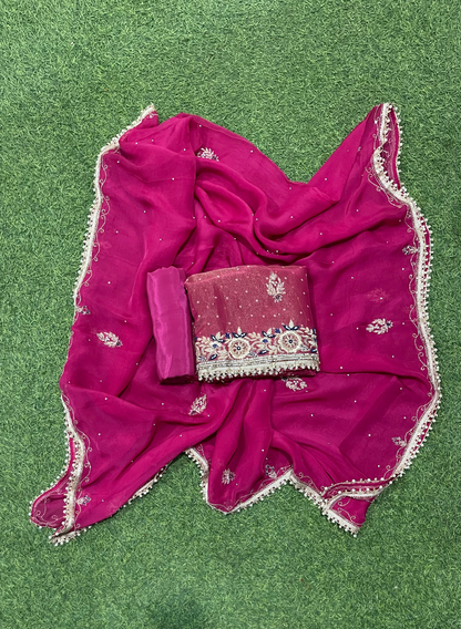 FS329 | Shimmer Suit | Party Wear | Wedding | Jaggo | Ring Ceremony | Festival |