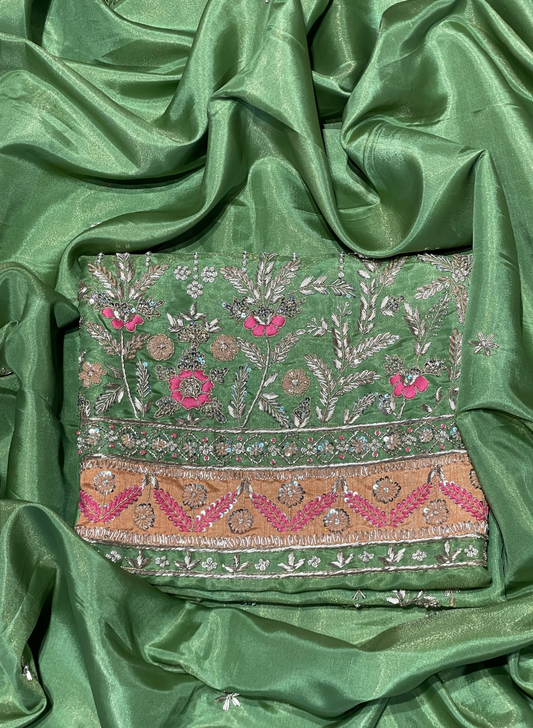 FS240 | Green  | Shimmer Suit| Party Wear | Wedding | Jaggo | Ring Ceremony | Festival | F9JAAAA