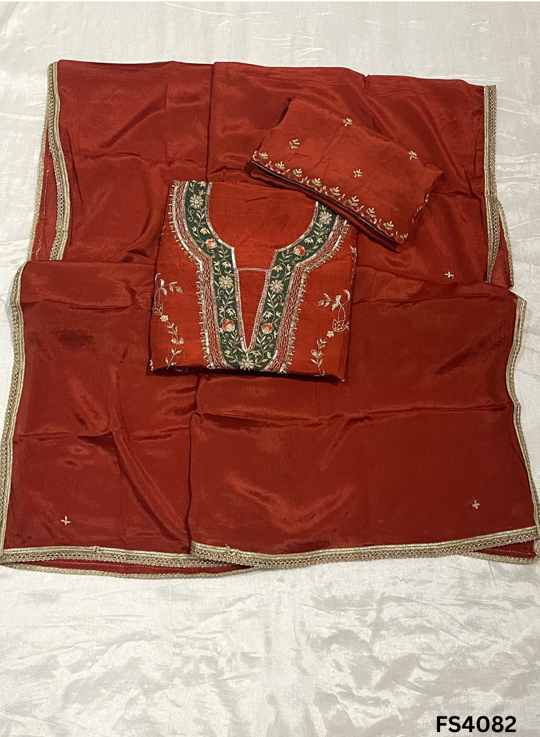 FS4082 | Raw Silk Suit | Party Wear | Ring Ceremony | Festival Suit |Allover Suit |