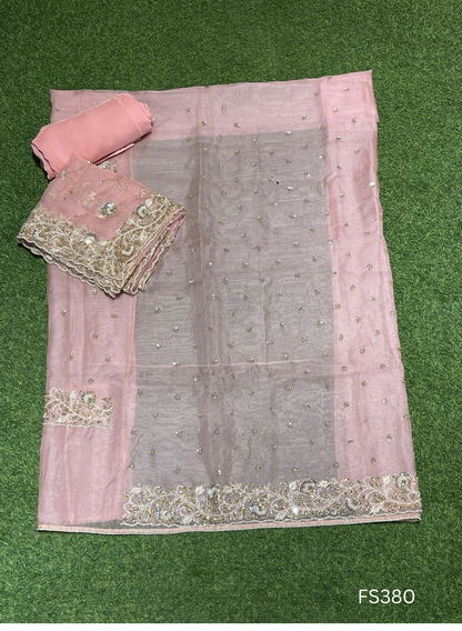 FS380 |Organza Suit | Wedding | Party Wear | Ring Ceremony | Festival Suit | Allover suit |