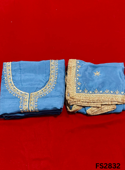 FS2832 | Raw Silk Suit | Party Wear | Jaggo Wear | Weeding Suit