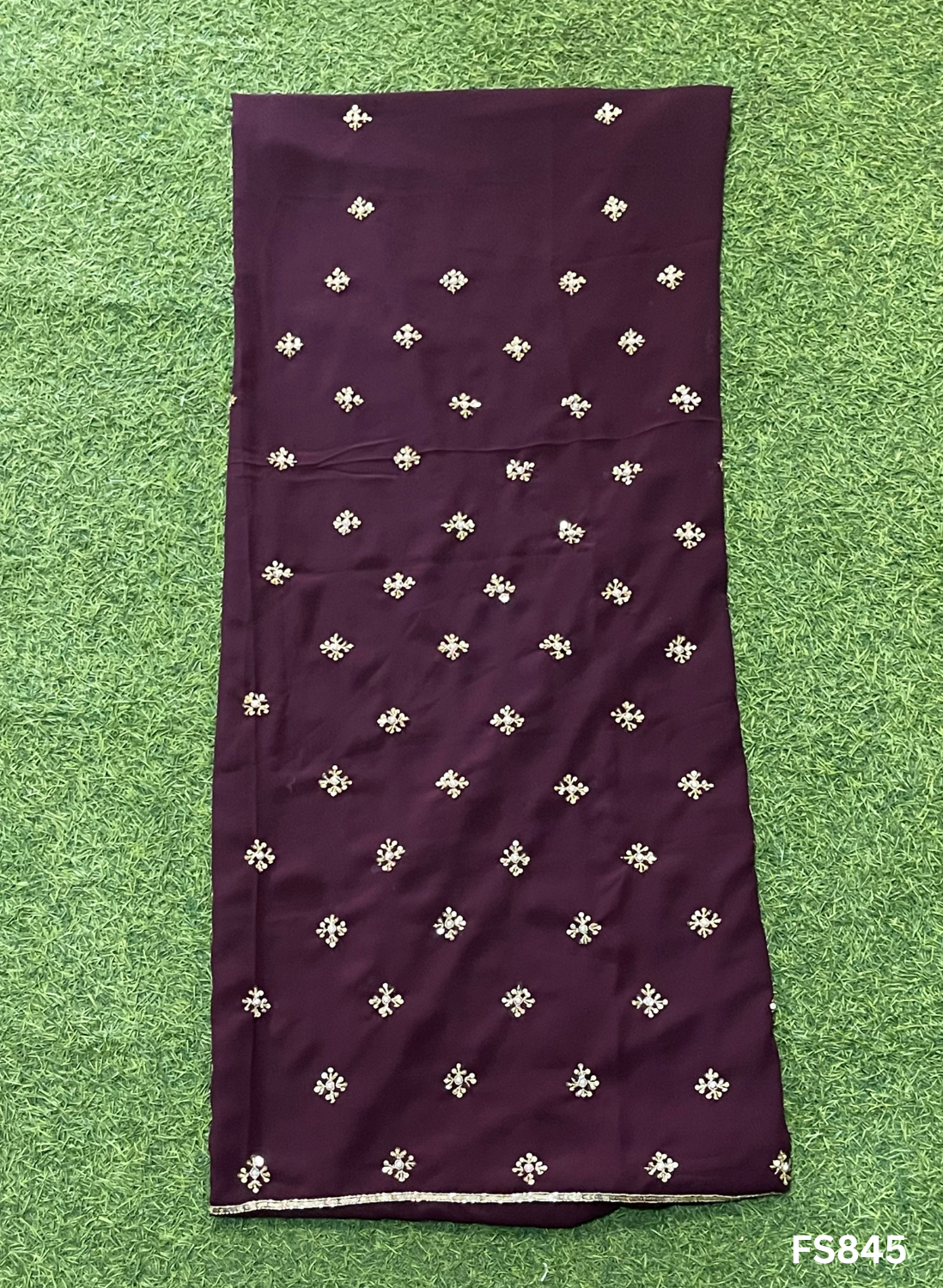 FS845 | Wine | Georgette Suit | Party Wear | Wedding | Jaggo | Ring Ceremony | Festival