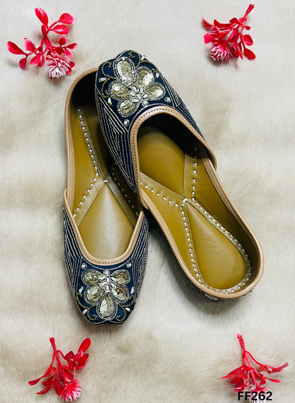 FF262 | Navy-Blue |  Hand-Work | Punjabi Jutti