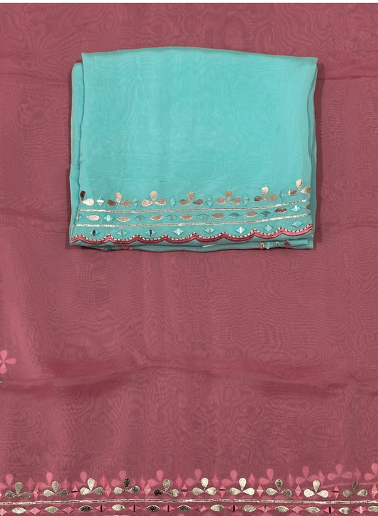 Sky blue and baby pink Organza Suit | Wedding | Party Wear | Jaggo &nbsp;| Festival | Casual Wear