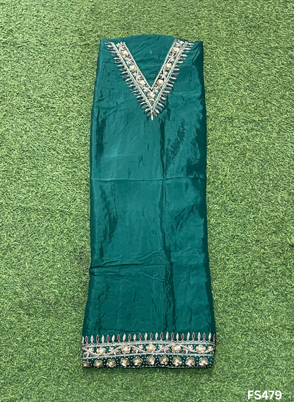 FS479 | bottle green | Silk Suit | Wedding | Party Wear | Ring Ceremony | Festival Suit | Allover suit