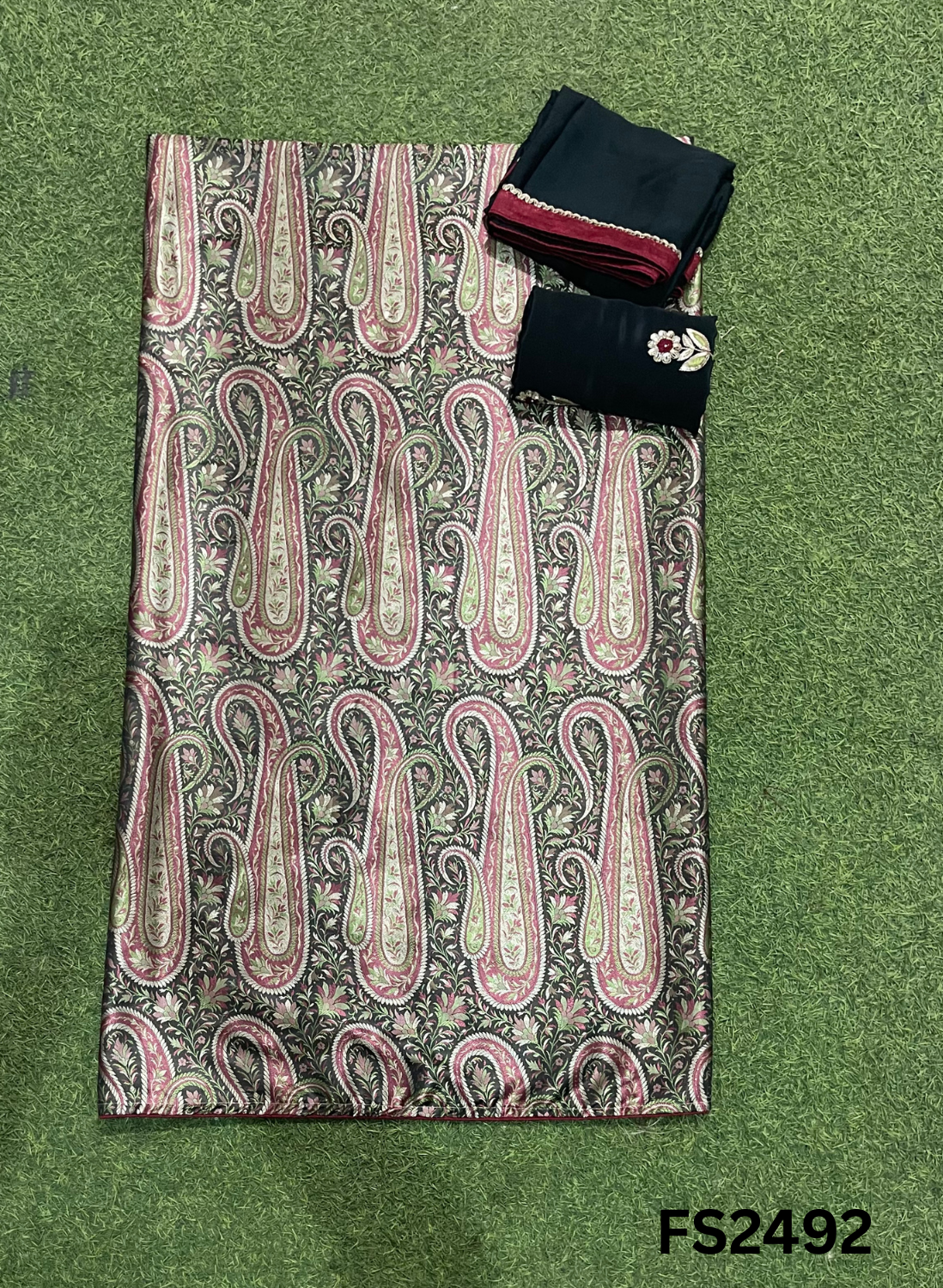 FS2492 | Black | Brocade Suit | Party Wear | Wedding | Ring Ceremony | Festival | Bridal