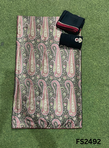 FS2492 | Black | Brocade Suit | Party Wear | Wedding | Ring Ceremony | Festival | Bridal