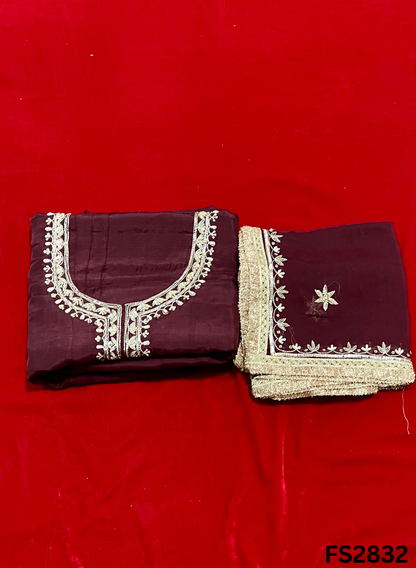 FS2832 | Raw Silk Suit | Party Wear | Jaggo Wear | Weeding Suit