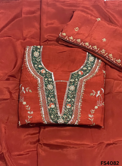 FS4082 | Raw Silk Suit | Party Wear | Ring Ceremony | Festival Suit |Allover Suit |