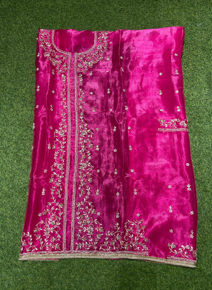 Hot-Pink | Glass Shimmer Suit| Party Wear | Wedding | Jaggo | Ring Ceremony | Festival |