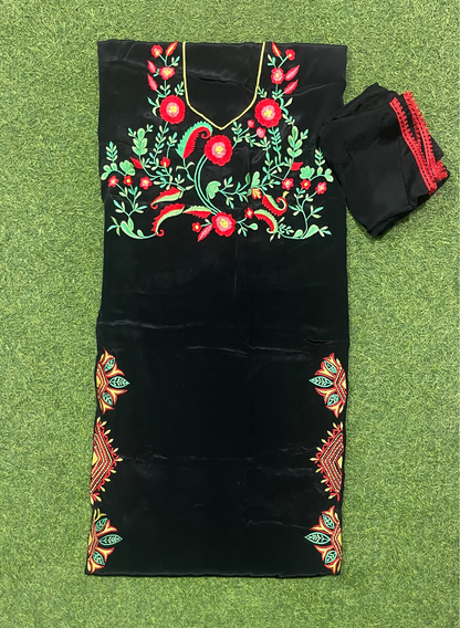Black | Crepe Suit | Wedding | Party Wear | Ring Ceremony | Festival Suit | Allover suit | FS512