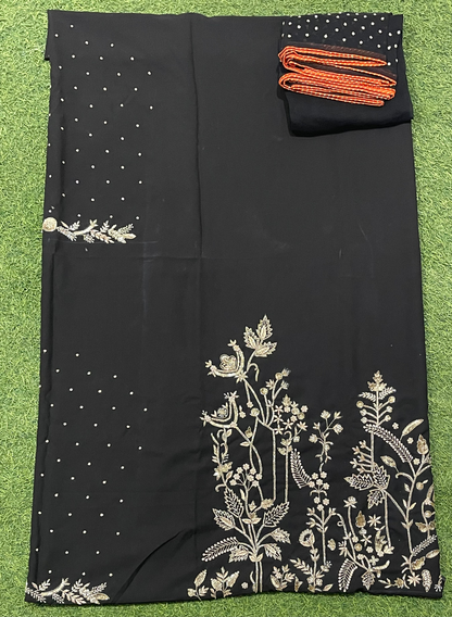 FS779 | Black | Cross Silk | Party Wear | Wedding | Jaggo | Ring Ceremony | Festival | F9GCAA
