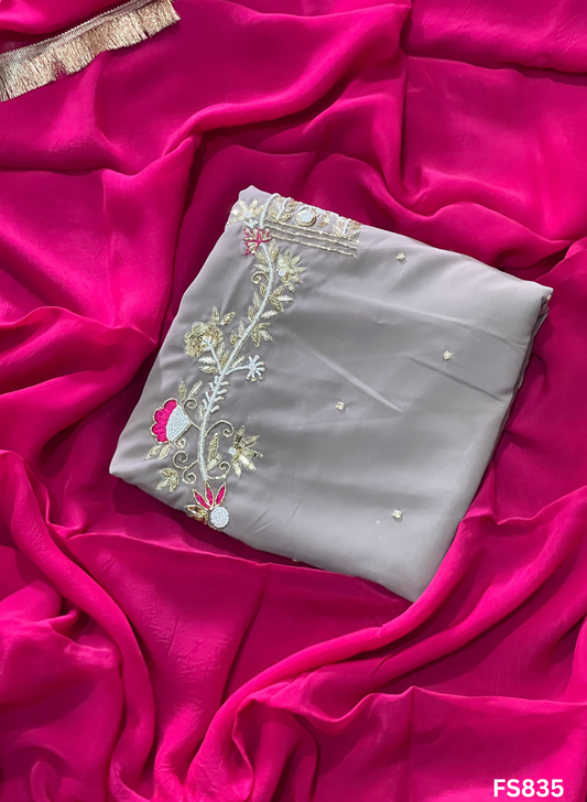 FS835 | Georgette Suit | Party Wear | Wedding | Jaggo | Ring Ceremony | Festival