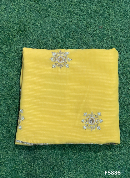 FS836 | Georgette Suit | Party Wear | Wedding | Jaggo | Ring Ceremony | Festival | F9CEAA