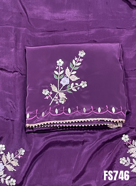 | Purple | Crepe Suit | Wedding | Party Wear | Ring Ceremony | Festival Suit | Allover suit |