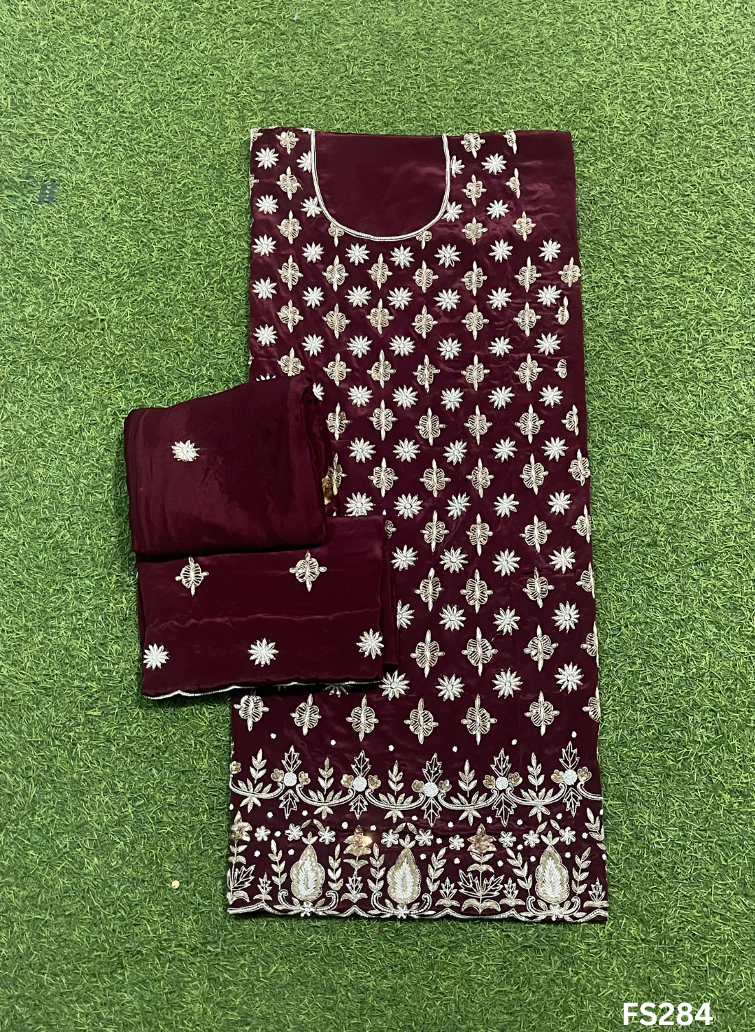 FS284 | Crepe | Crepe Suit | Wedding | Party Wear | Ring Ceremony | Festival Suit