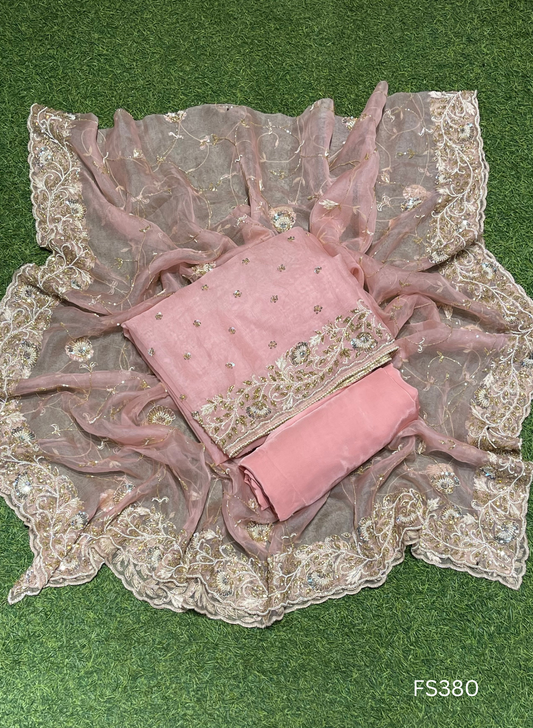 FS380 |Organza Suit | Wedding | Party Wear | Ring Ceremony | Festival Suit | Allover suit |