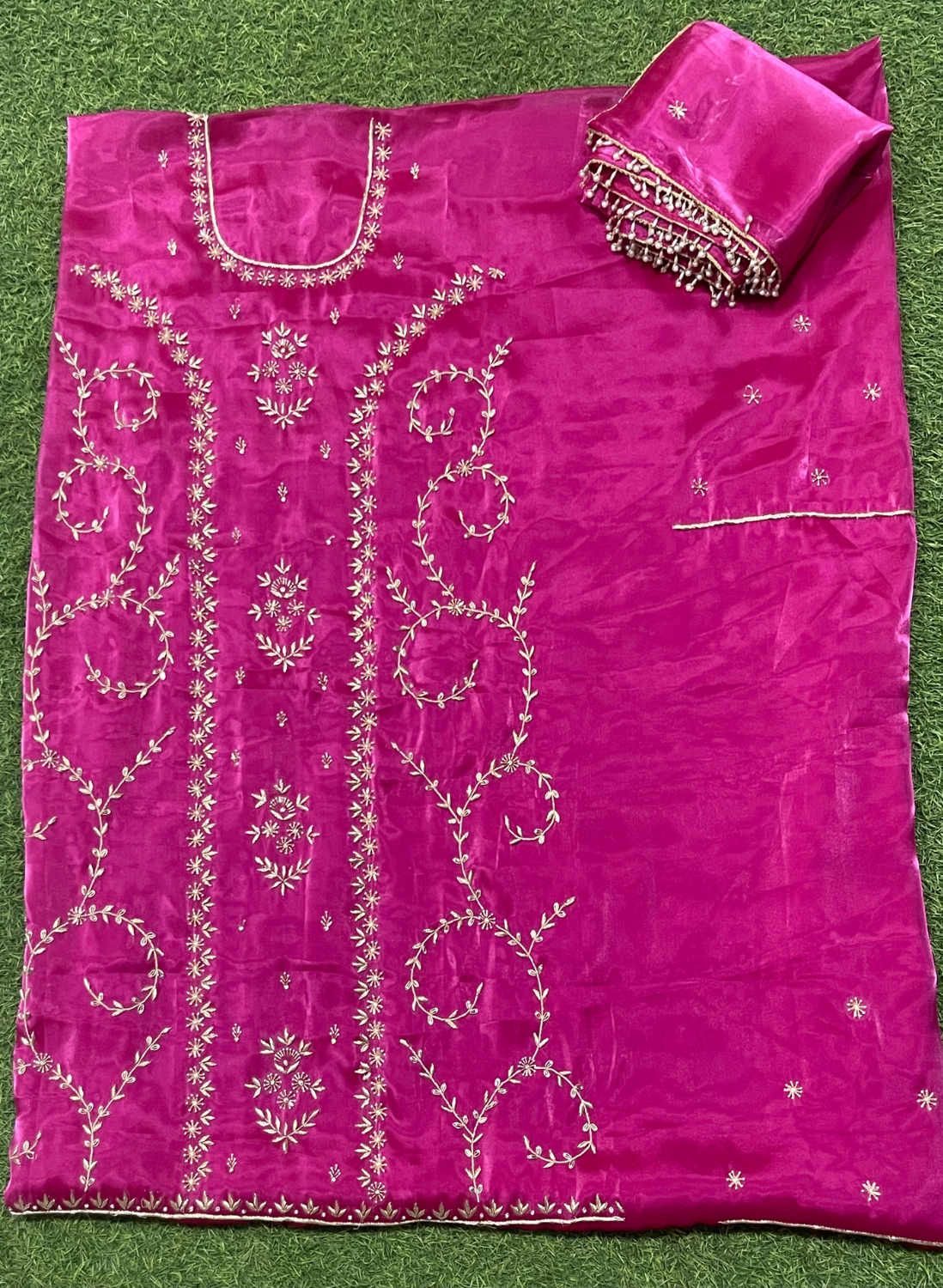 Hot-Pink | Glass Shimmer Suit | Party Wear | Wedding | Jaggo | Ring Ceremony | Festival | FS324