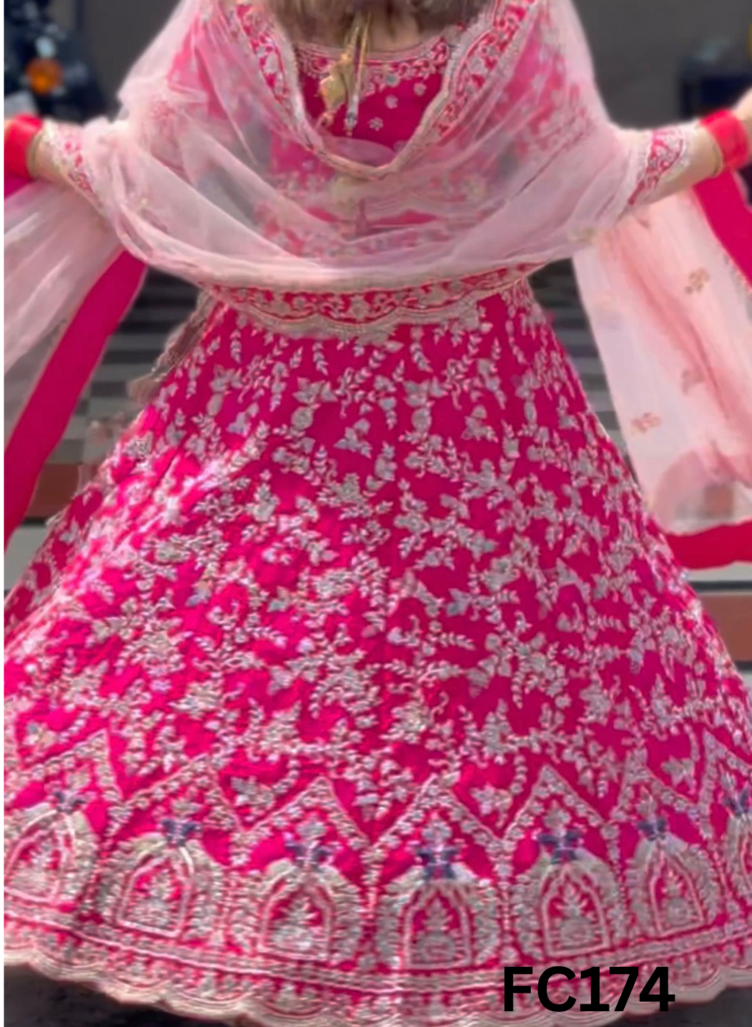 FC174 |  Navneet |Made To Order (35-45 Days  ) |  Raw Silk  Lehenga | Hot Pink   | Bridal Lehenga   | Party Wear | Wedding | Festival | Celebrity | Ring Ceremony