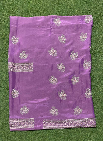 FS321 | Purple shimmer suit | All over |  Shimmer Suit | Party Wear | Wedding | Jaggo | Ring Ceremony | Festival |