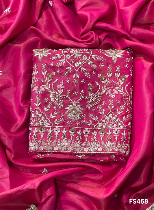 FS458 |Hot-Pink |Shimmer Suit | Party Wear | Wedding | Jaggo | Ring Ceremony | Festival