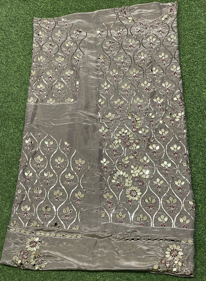 FS273 | Grey Shimmer Suit | Party Wear | Wedding | Jaggo | Ring Ceremony | Festival | Allover suit| F9JAAA