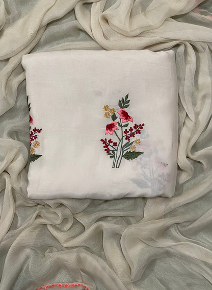 Cream | Muslin Cotton Suit | Casual wear| Summer Suits | Regular wear | FS753