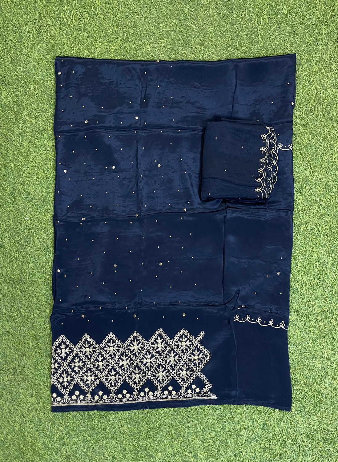 Dark blue Crepe | Crepe Suit | Wedding | Party Wear | Ring Ceremony | Festival Suit | Allover suit | FS469