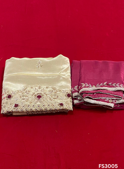 FS3005 | Shimmer Suit | Party Wear | Wedding | Jaggo | Ring Ceremony | Festival | Contrast |