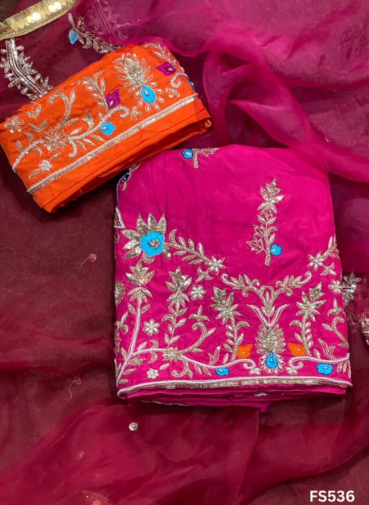 FS536 | Hot pink | Silk Suit | Wedding | Party Wear | Ring Ceremony | Festival Suit