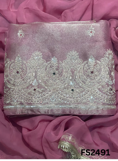 FS2491 | Pink | Shimmer Suit | Party Wear | Wedding | Jaggo | Ring Ceremony |
