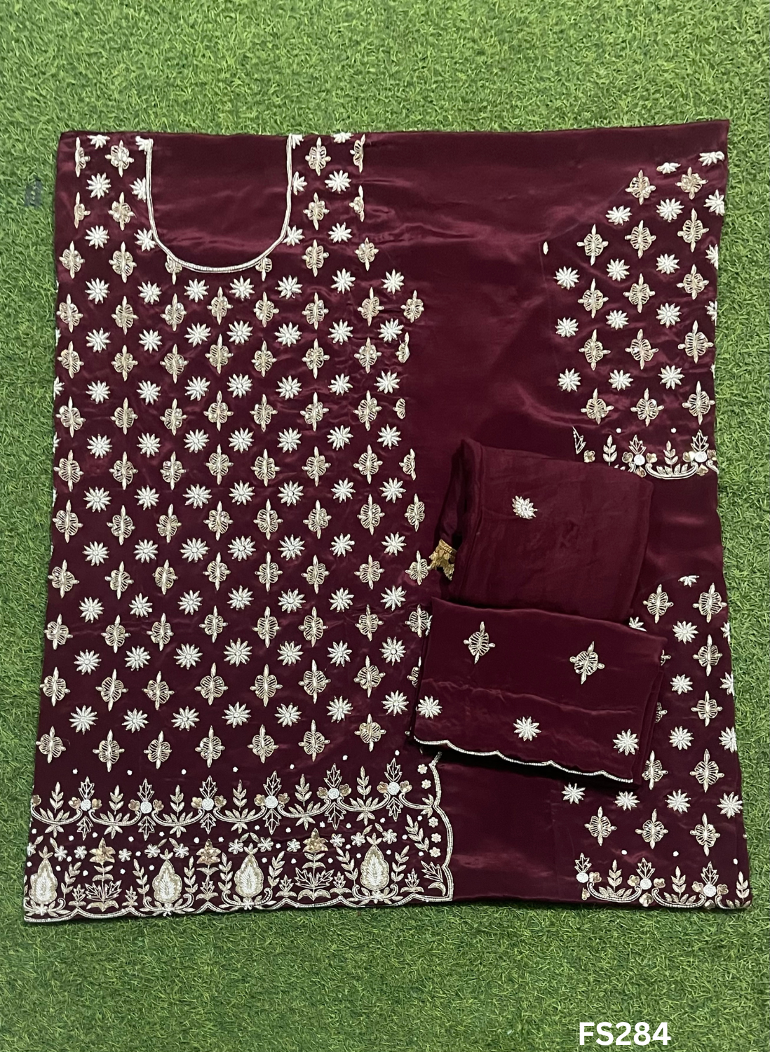 FS284 | Crepe | Crepe Suit | Wedding | Party Wear | Ring Ceremony | Festival Suit