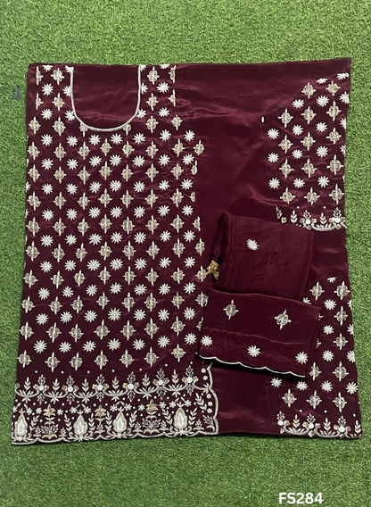FS284 | Crepe | Crepe Suit | Wedding | Party Wear | Ring Ceremony | Festival Suit