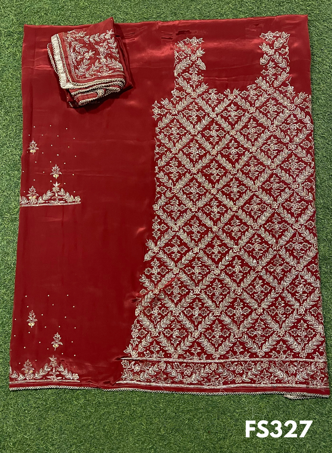 FS327 | Mehroon | Crepe Suit | Wedding | Party Wear | Ring Ceremony | Festival Suit | Allover suit | F9FFAA