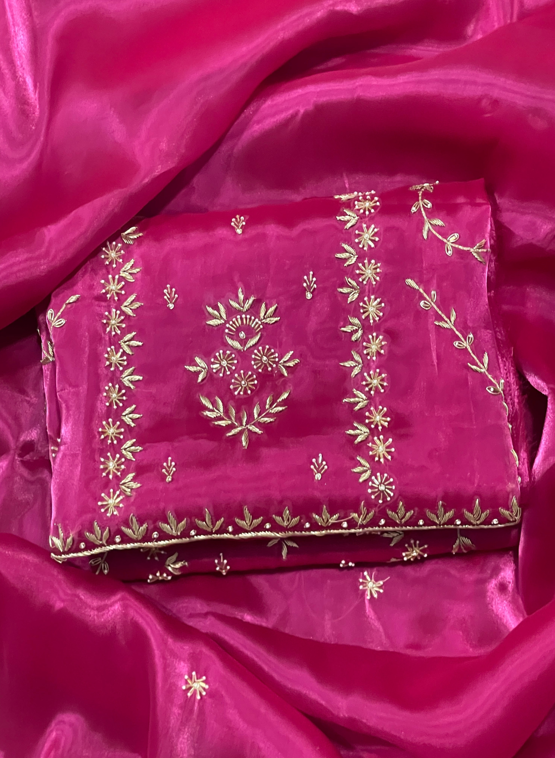 Hot-Pink | Glass Shimmer Suit | Party Wear | Wedding | Jaggo | Ring Ceremony | Festival | FS324