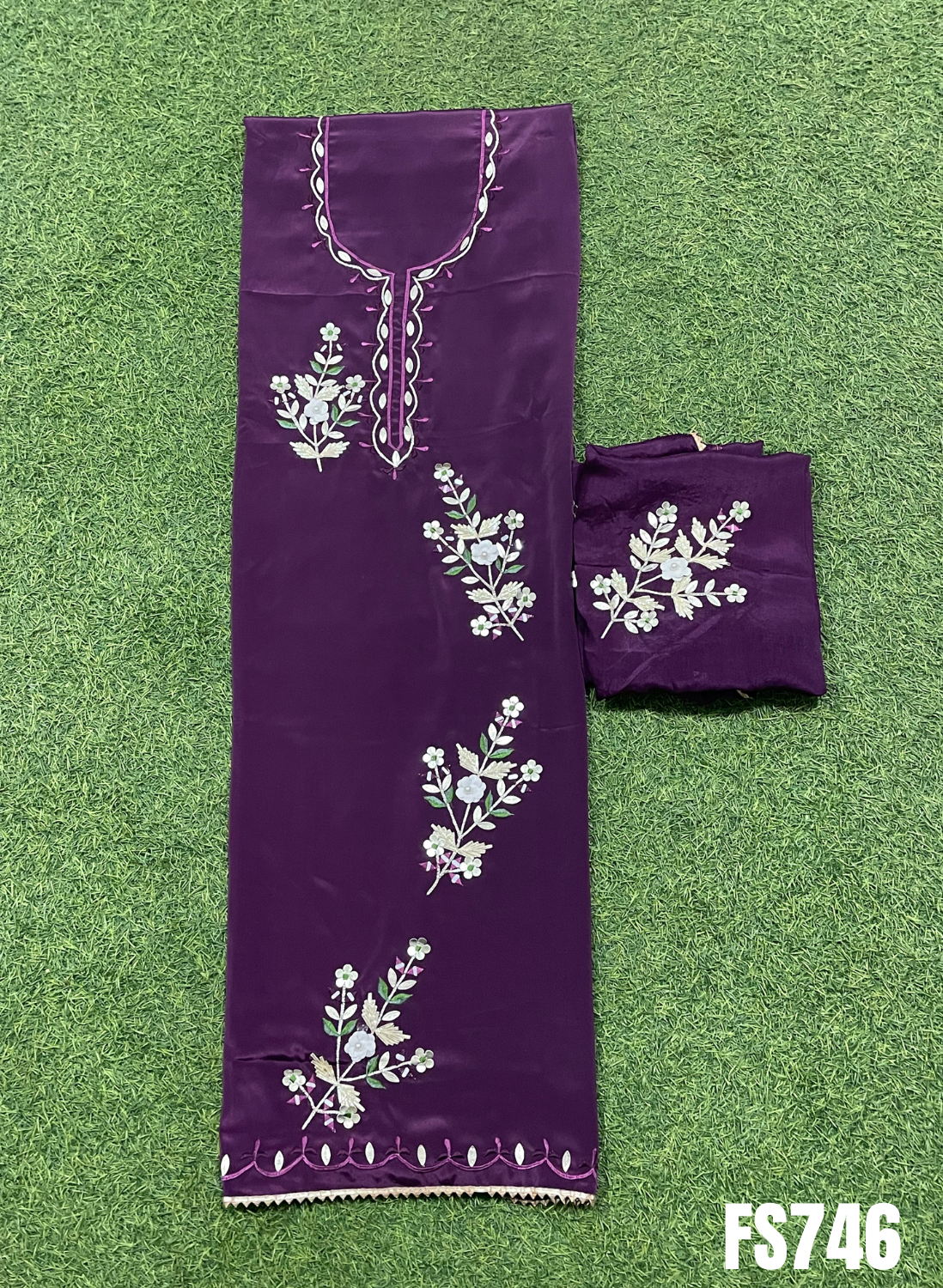 | Purple | Crepe Suit | Wedding | Party Wear | Ring Ceremony | Festival Suit | Allover suit |