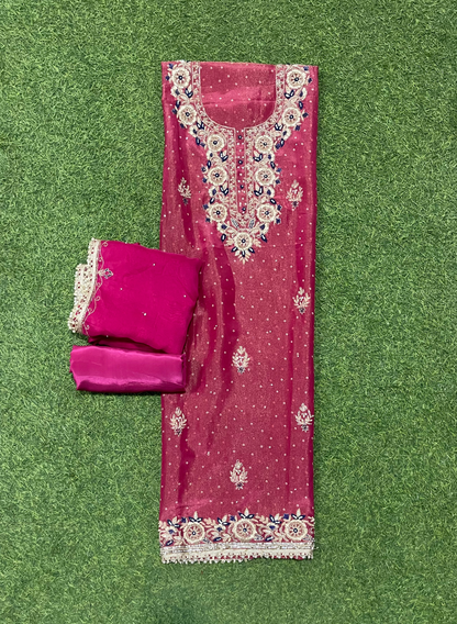 FS329 | Shimmer Suit | Party Wear | Wedding | Jaggo | Ring Ceremony | Festival |