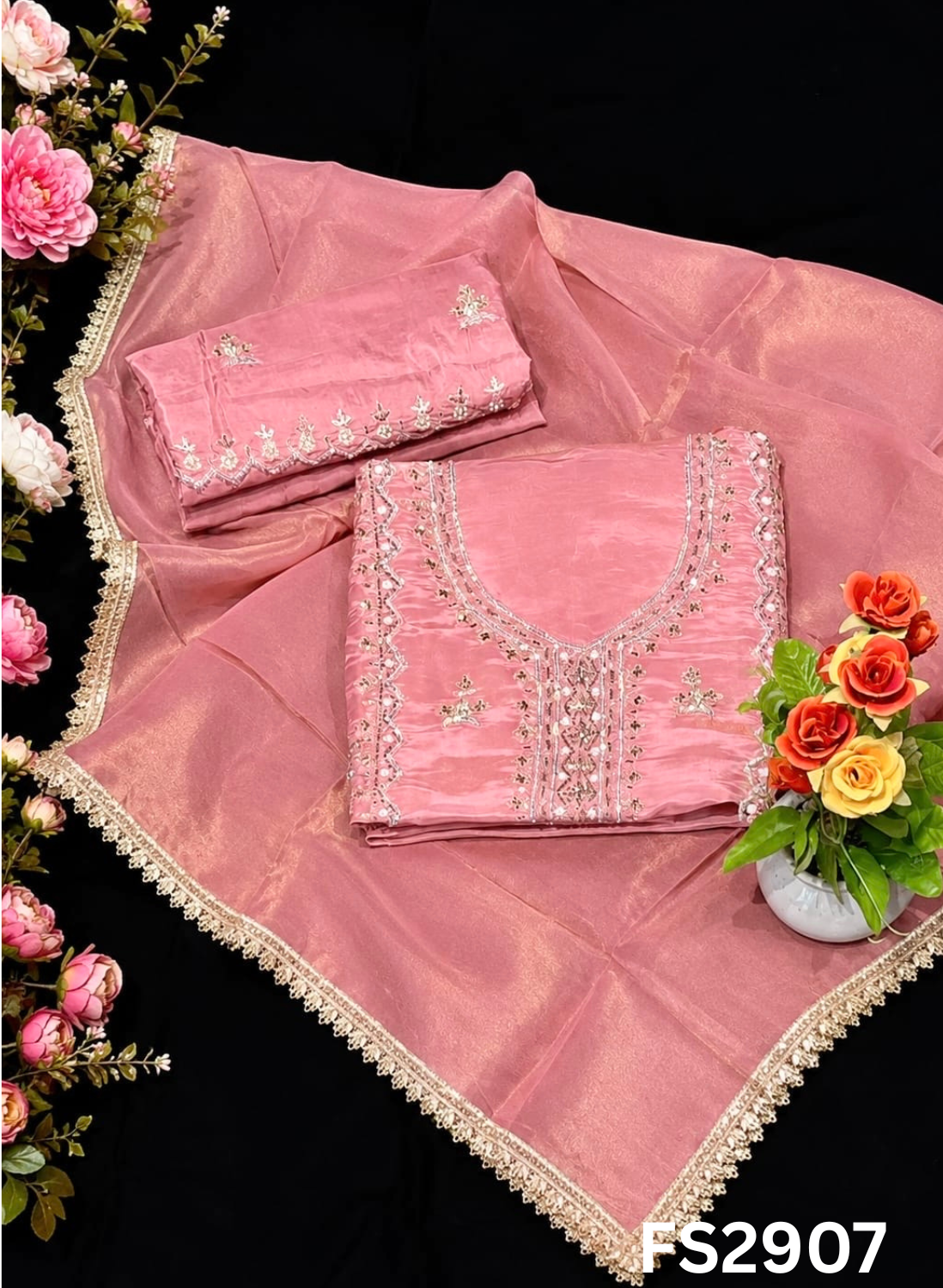 FS2907 | Shimmer Suit | Party Wear | Wedding | Jaggo | Ring Ceremony | Festival