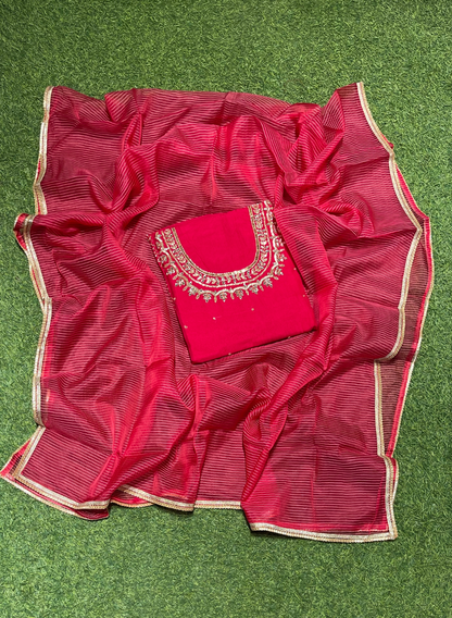 Organza Suit| Party Wear | Wedding | Jaggo | Ring Ceremony | Festival | FS648