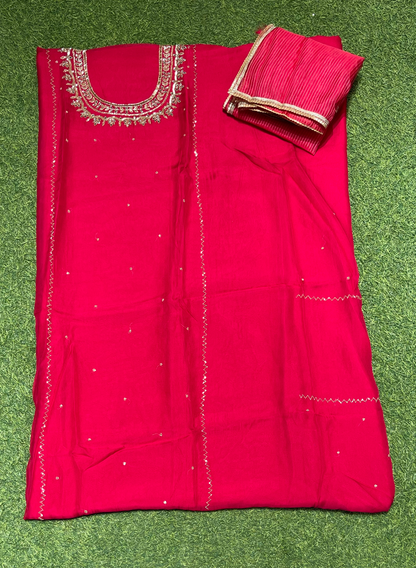 Organza Suit| Party Wear | Wedding | Jaggo | Ring Ceremony | Festival | FS648