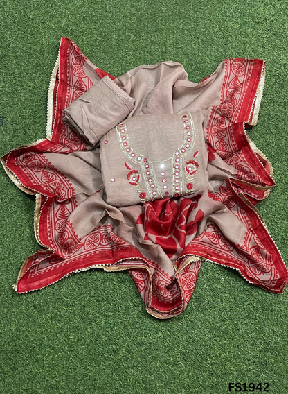 FS1942 | Mehroon | Burberry Suit | Party Wear | Wedding | Jaggo | Ring Ceremony | Festival |