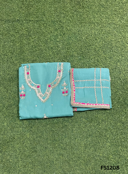 FS1208 | Light-Sky Blue |  Burberry Suit | Party Wear | Wedding | Jaggo | Ring Ceremony | Festival |