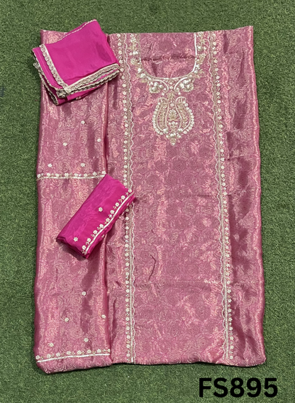 FS895| Navy Blue | Banarasi Silk Suit| Party Wear | Wedding | Jaggo | Ring Ceremony | Festival |