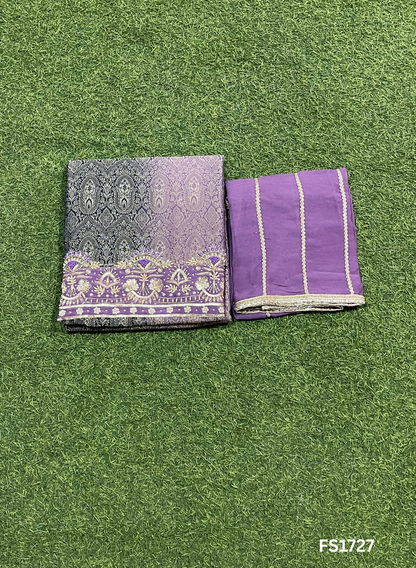 FS1727 | Banarsi Shimmer Suit | Party Wear | Wedding | Jaggo | Ring Ceremony | Festival