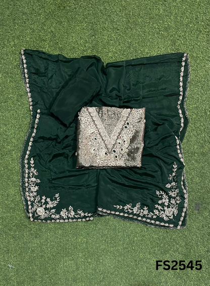 FS2545 | SKY BLUE | Banarsi Silk  Suit | Party Wear | Wedding | Jaggo | Ring Ceremony | Festival