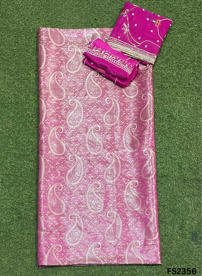 FS2356 | Hot-Pink | Banarsi Silk Suit | Party Wear | Wedding | Ring Ceremony | Festival | Bridal
