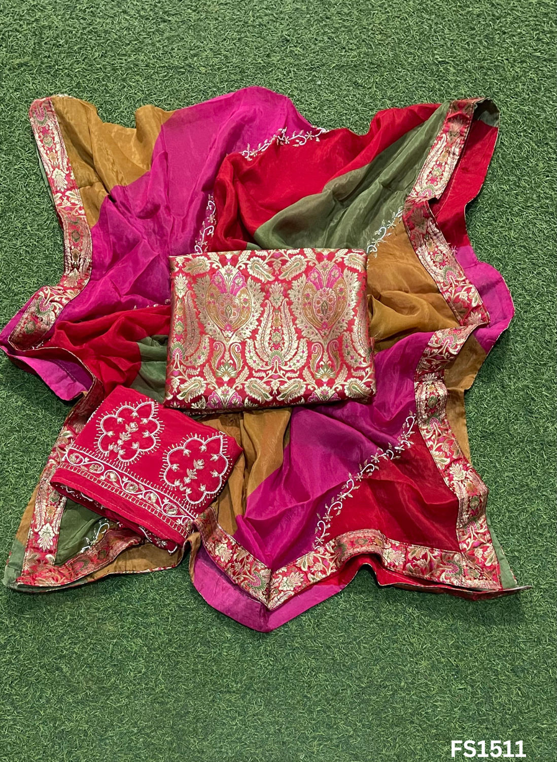 FS1511| Multi-Color | Banarsi Silk Suit | Party Wear | Wedding | Ring Ceremony | Festival | Bridal |