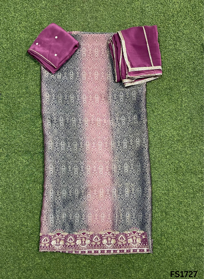 FS1727 | Banarsi Shimmer Suit | Party Wear | Wedding | Jaggo | Ring Ceremony | Festival