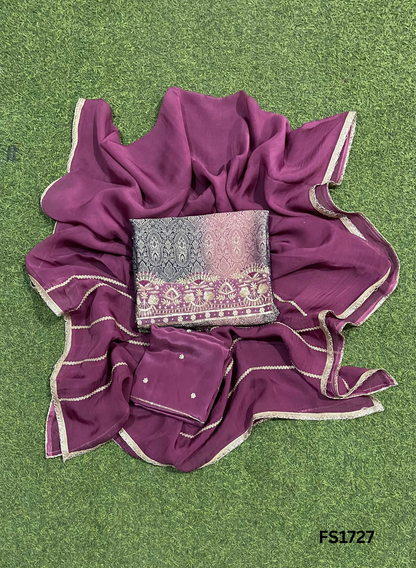 FS1727 | Banarsi Shimmer Suit | Party Wear | Wedding | Jaggo | Ring Ceremony | Festival